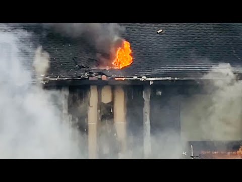 UNION FIRE DEPARTMENT, WITH MUTUAL AID COMPANIES, BATTLING A 2ND ALARM HOUSE FIRE ON STECHER AVENUE.