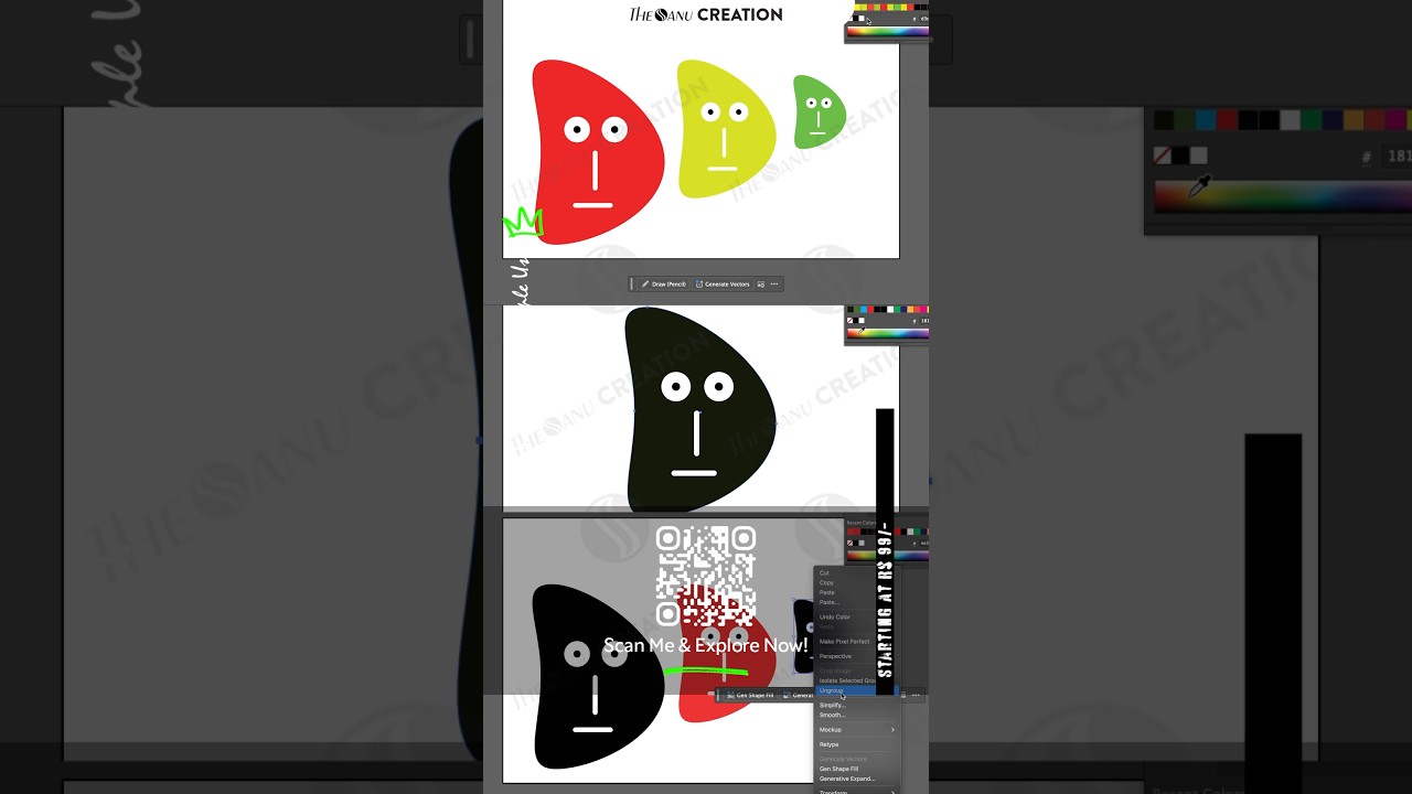 Abstract Face Characters – Fun Minimal Vector Set