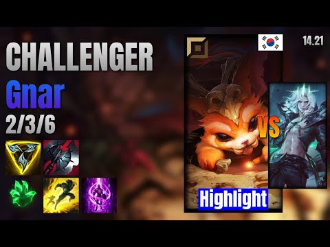 CHALLENGER Top Gnar vs Viego lol KR solo rank Highlight 14.21