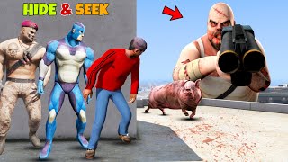 Rope Hero Tipson And Villian Play Hide & Seek With Mr Meat In GTA 5! (GTA 5 mods)