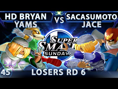 SSS 45 - HD Bryan & Yams (Green) Vs. Sacasumoto & Jace (Blue) SSBM Losers Round 6 - Smash Melee