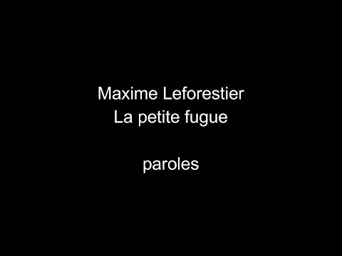 Maxime Leforestier-La petite fugue-paroles