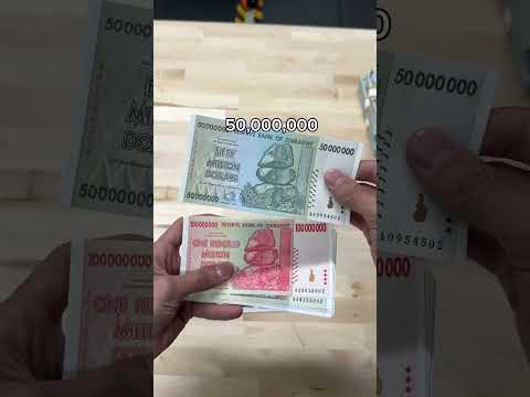Zimbabwe printed 100 Trillion dollars banknote in 2008 during hyperinflation