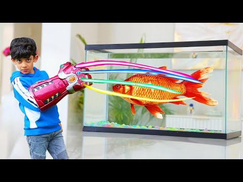 Jason e la storia dei pesci nell'acquario. Giochi per bambini in diretta