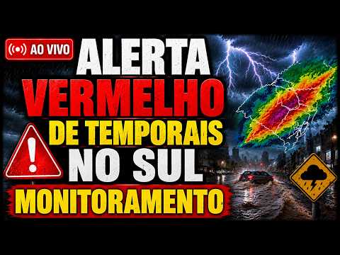 🚨TEMPO AO VIVO: RISCO DE TEMPESTADES SEVERAS NO SUL DO BRASIL NOS ALERTAS DO INMET