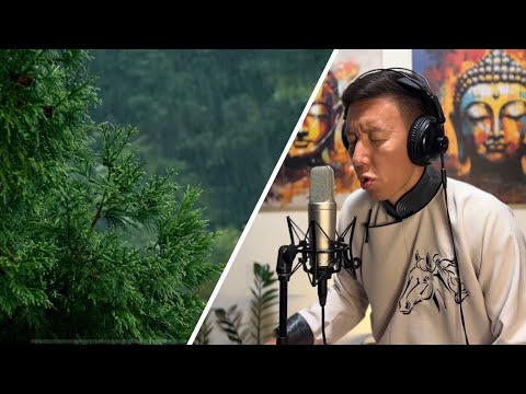 Throat singing meditation with rain sounds