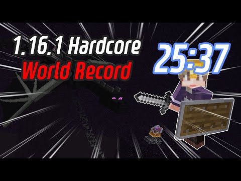 Insane Minecraft Speedrun WR! 1.16 Hardcore in 25:37