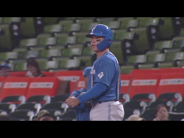 【ファーム】初球を狙い打ち!! ファイターズ・梅林優貴 レフトへのタイムリーヒット!!  2024年7月2日 埼玉西武ライオンズ 対 北海道日本ハムファイターズ