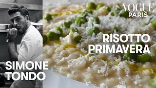 Italian chef Simone Tondo makes risotto primavera | Vogue Kitchen | Vogue Paris