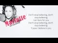 Mariette - Don't Stop Believing (Lyrics) 