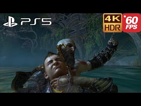 Kratos Saves Atreus From Drowning Scene | God Of War Ragnarok PS5 60FPS 4K HDR