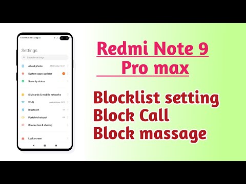Redmi Note 9 Pro Max , Blocklist setting Block Call Block massage setting