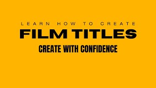 DaVinci Resolve Tutorial: Creating Cinematic Film Titles Like a Professional - Easy Steps!