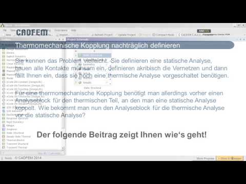 Thermomechanische Kopplung nachträglich in ANSYS Workbench v15.0 definieren