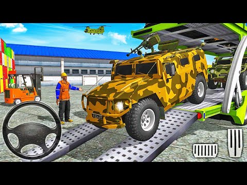 Transporting Army Vehicles in Cargo Plane - Trailer Truck Transporter Simulator - Android Gameplay