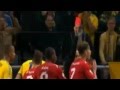 Disgusting! Johan Elmander (Sweden) fakes being headbutt to get Austria's Marko Arnautovic sent off