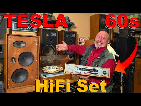 1960s Vintage TESLA HIFI SET - Speakers TESLA ARS 744 -Turntable NC 410 - Receiver 632A