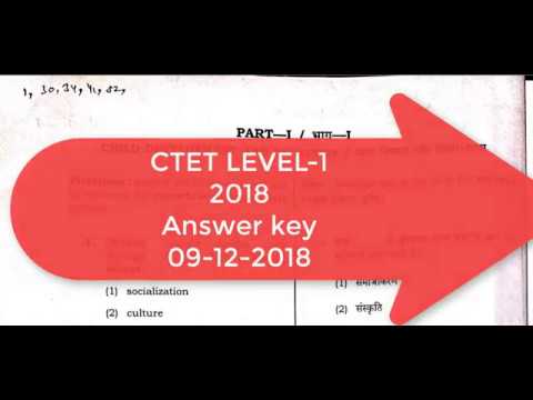 ctet paper 1 & paper 2 solution 2018 today ( ctet answer key) 9 dec ctet 2018 Video