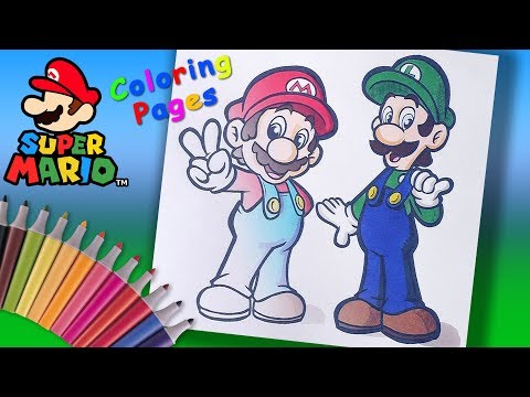 #LearnColors with Mario and Luigi  Super Mario #ColoringPages for Kids Video