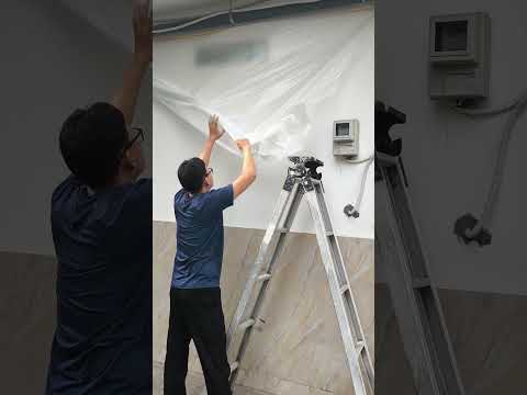 Màng nilon che bụi khổ lớn 4mx20m khi sửa nhà