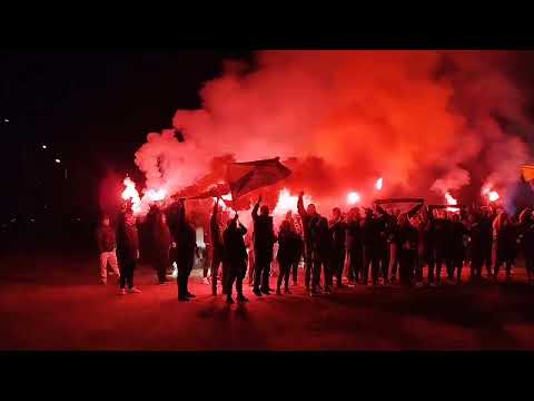 Kibice Stali Nysa przed meczem z Zawierciem