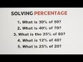 Solving Percentage Problems In Few Seconds