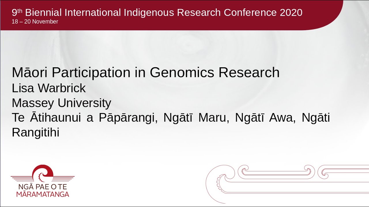 Māori Participation in Genomics Research