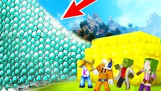 RETO DE LA BASE VS TSUNAMI DE DIAMANTES EN MINECRAFT 🌊😱 SOBREVIVIREMOS A ESTA CATÁSTROFE NATURAL?
