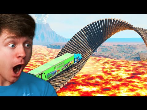 Reacting to CARS vs GIANT DEATH LOOP!? (BeamNG Drive)