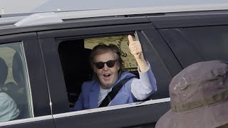 Paul McCartney arriving at Isleta Amphitheater in Albuquerque 2025