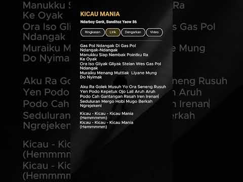 KICAU MANIA - NDARBOY GENK x BANDITOZ YAOW 86 ( Lyrics )