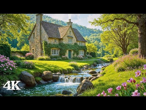 Idyllic Spring Cottage Ambience | Drown in Relaxation with Soothing Waters & Birdsongs