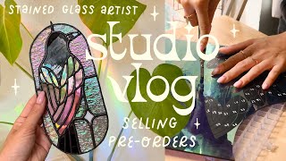 studio vlog ✦ making stained glass & selling pre-orders