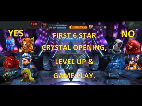FIRST 6 STAR CRYSTAL OPENING | LEVEL UP | GAMEPLAY || MARVEL CONTEST OF CHAMPIONS