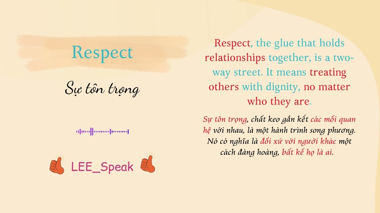 Repect2 تدريب Shadowing: Respect | Sự tôn trọng | Shadowing | LEE Speak ...