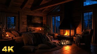 Falling Asleep to Rain & Fireplace: A Peaceful Night in the Mountains
