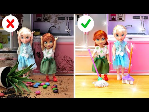 CLEAN UP 🧹🪣🧽! Dolls Do Chores in the House || Good Habits vs Bad Habits by Play Today ✨💖