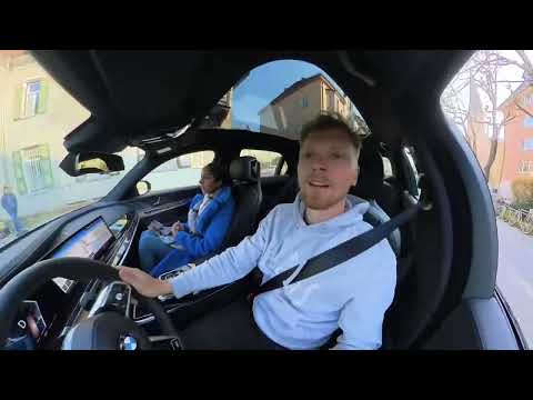 Insta360 first test while driving a BMW 740D G70 xDrive