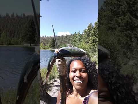 How to make a fishing spear with a knife (FISH CAUGHT!)