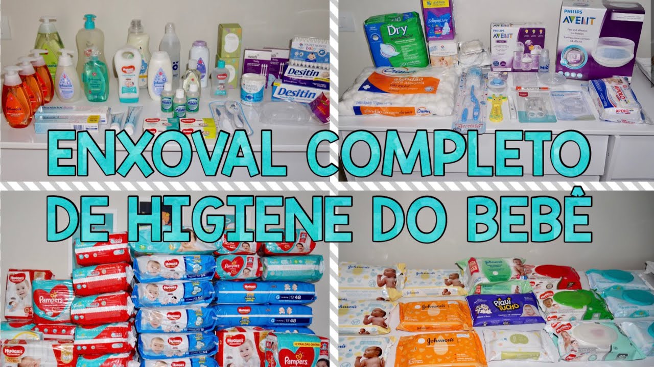 ENXOVAL COMPLETO DE HIGIENE DO BEBÊ - BANHO, HIGIENE + ESTOQUE DE FRALDAS