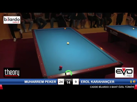 MUHARREM PEKER & EROL KARAHANÇER Bilardo Maçı - CADDE BİLARDO 3 BANT ÖZEL TÜRKİYE ŞAMPİYONASI-3. Tur