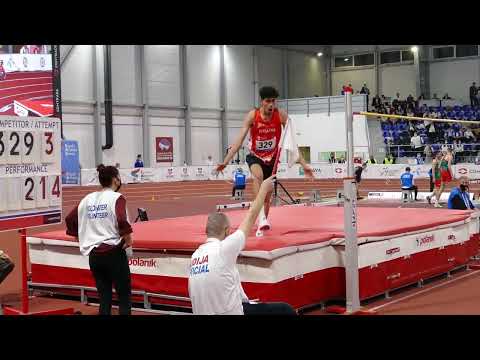 Atila Goktug Tasdelen (TUR) 214 cm High Jump 2. Place Balkan U20 Indoor Championships Belgrade 2022