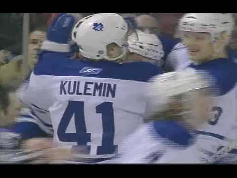 Grabovski Scores + O'byrne Late Hit on Grabovski - Leafs 2 - 0 Habs - March 21 2009