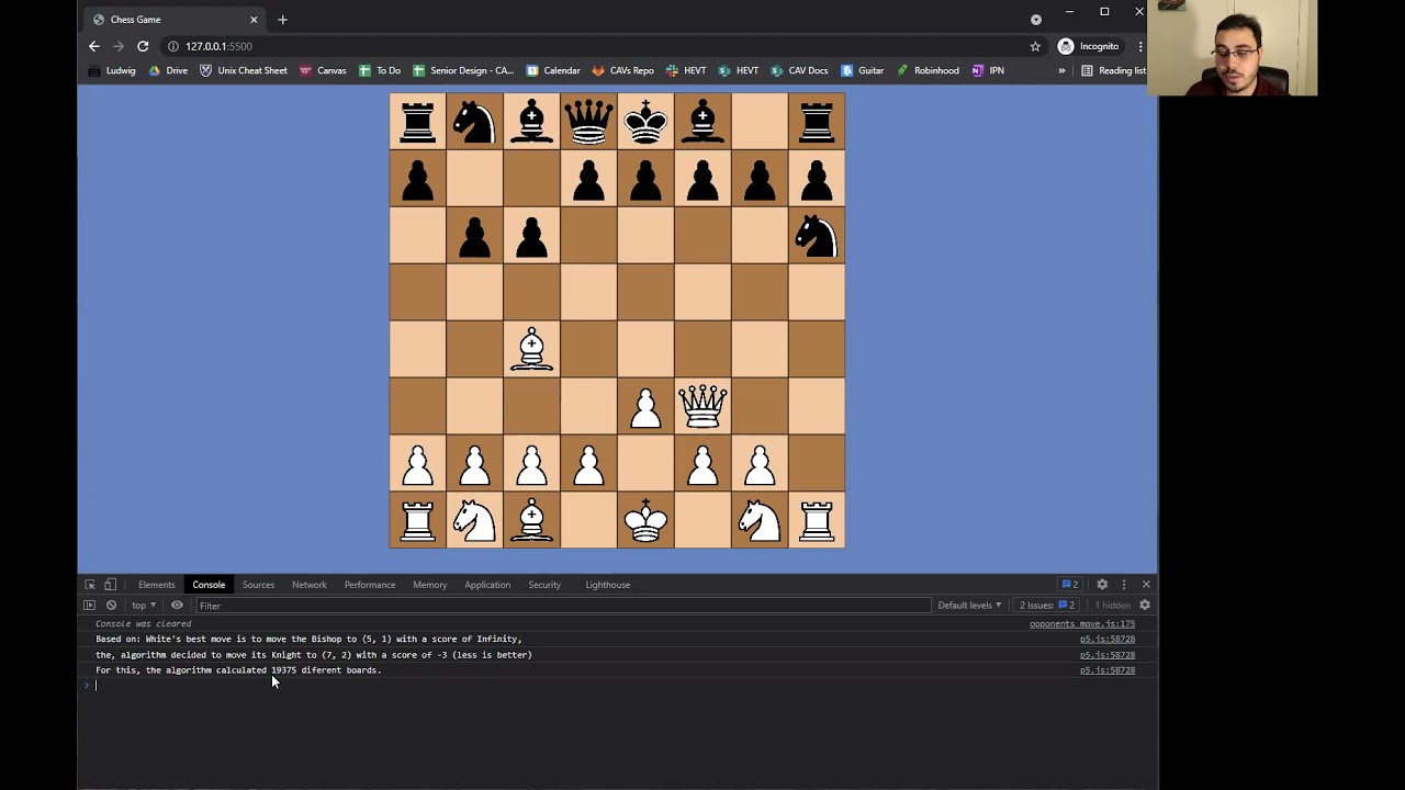 AI Chess in JavaScript Game Quick Demo