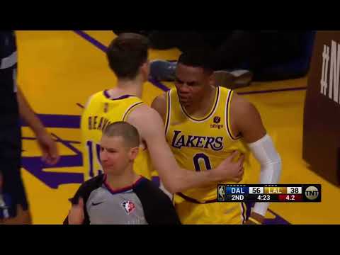 Russell Westbrook gets mad after Luka blocks him