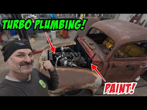 Turbo plumbing for our LS swapped 1948 Mercury pickup!