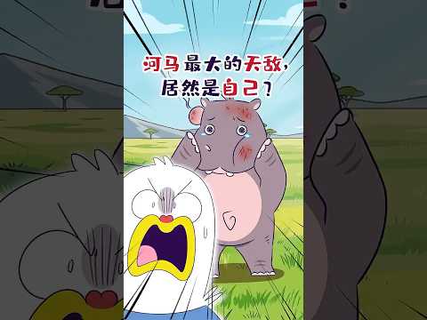 🦛【小魔】河马最大的天敌，居然是自己？ #shorts #河马 #hippo #动物 #我是小魔 #知识 #科普