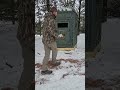 R&E Outdoors demonstrating temp in a non-insulated hunting blind