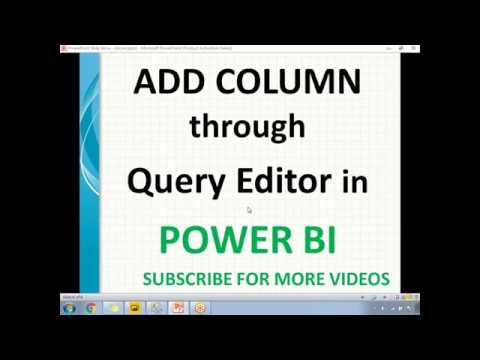 Query editor in Power BI