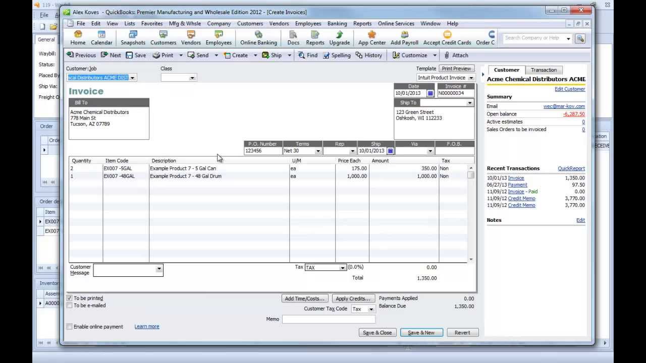 Process Manufacturing Software Interfaces to QuickBooks - Mar-Kov